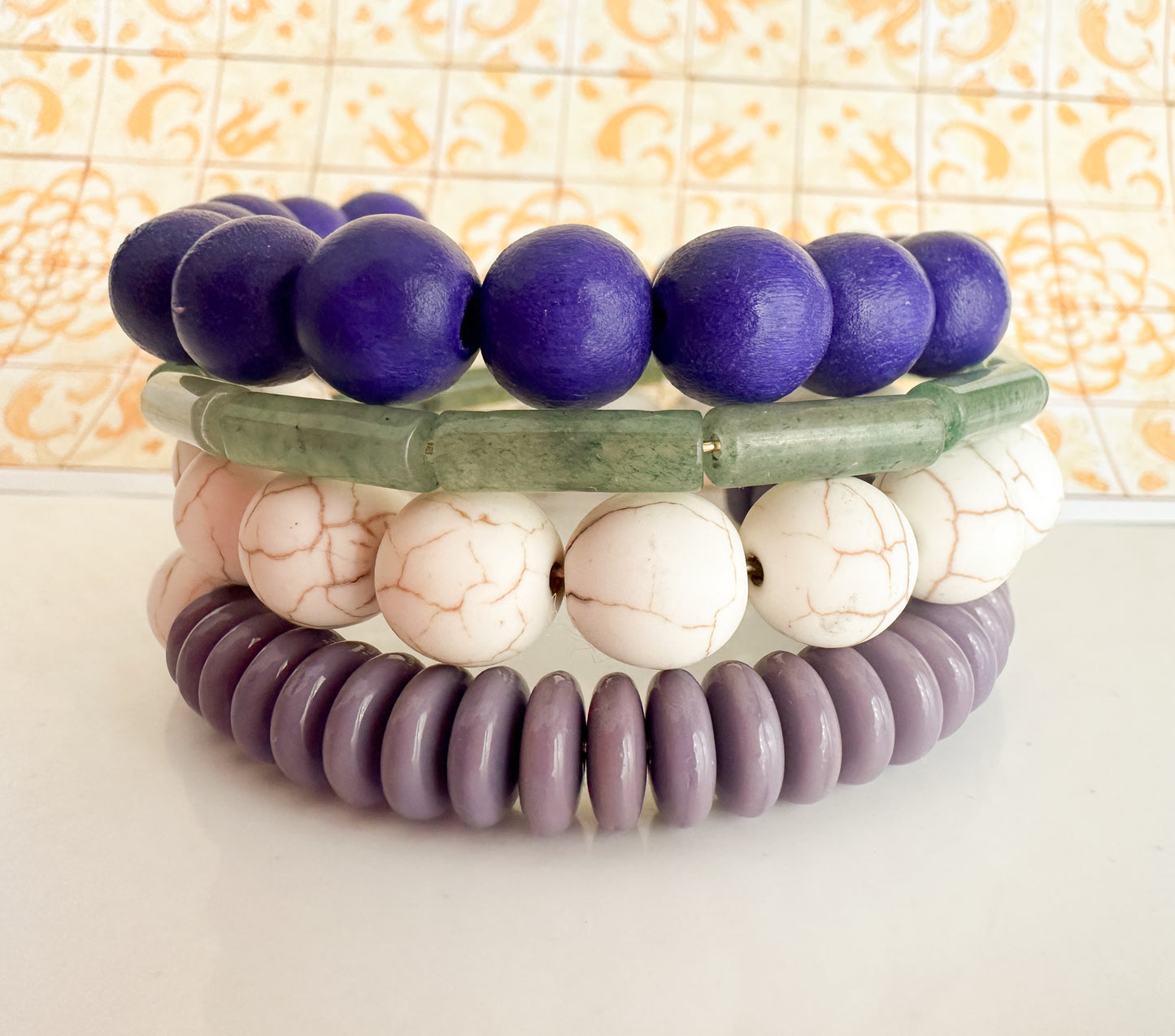 Purple and Sage Wraparound Bracelet-Saylor