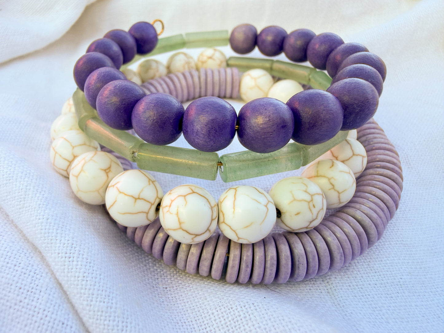 Purple and Sage Wraparound Bracelet-Saylor