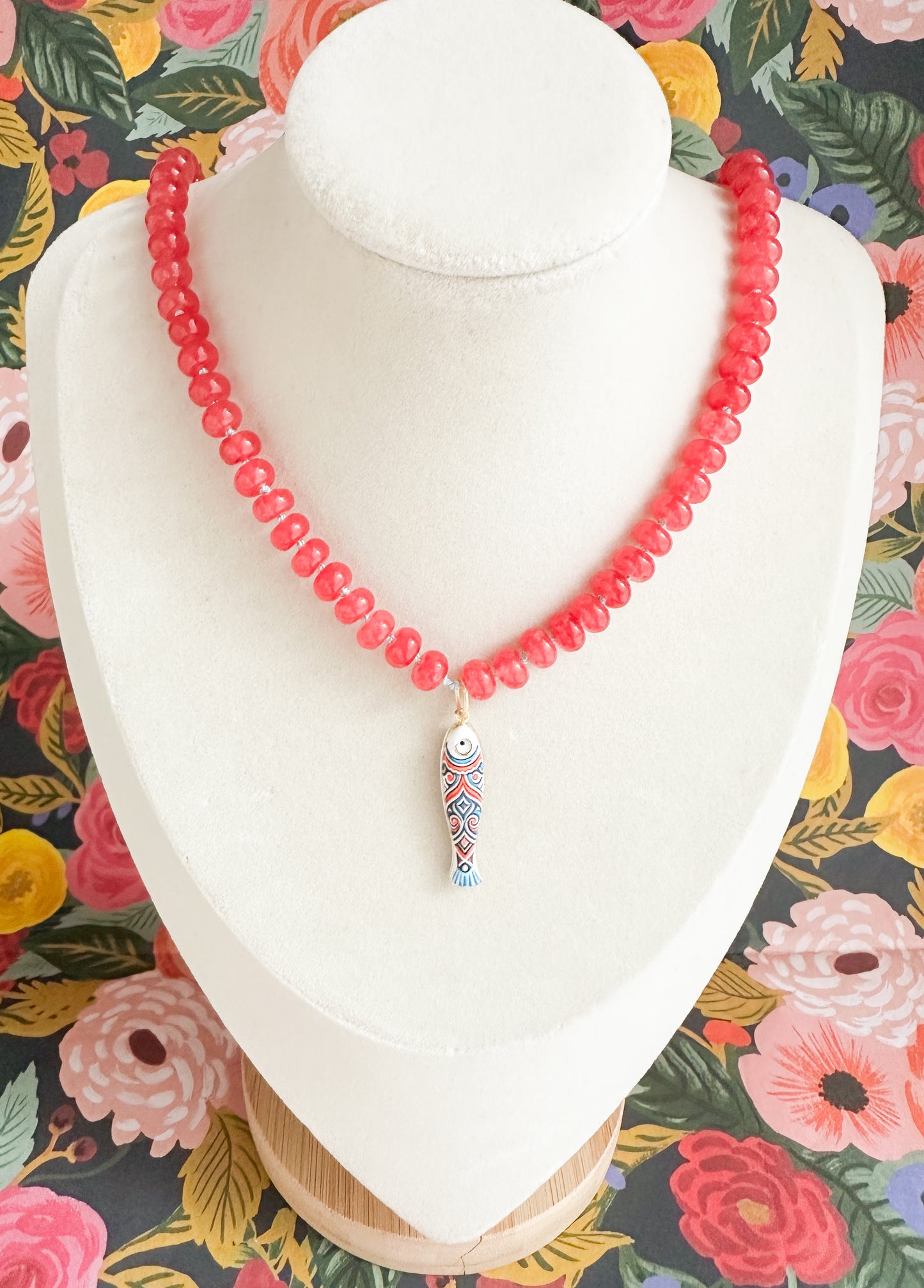 Tatiana-Jade Necklace with Fish Charm