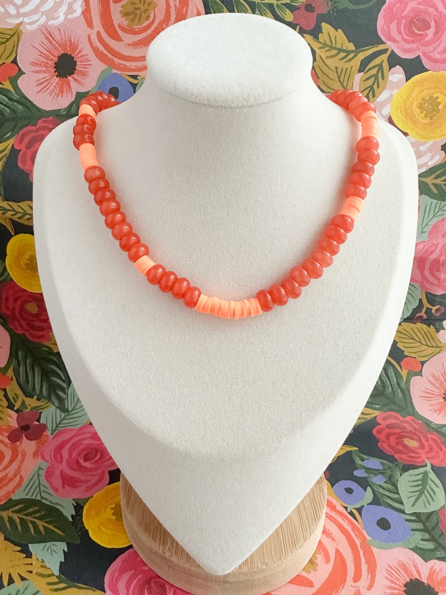 Orange Jade Necklace-Poppy