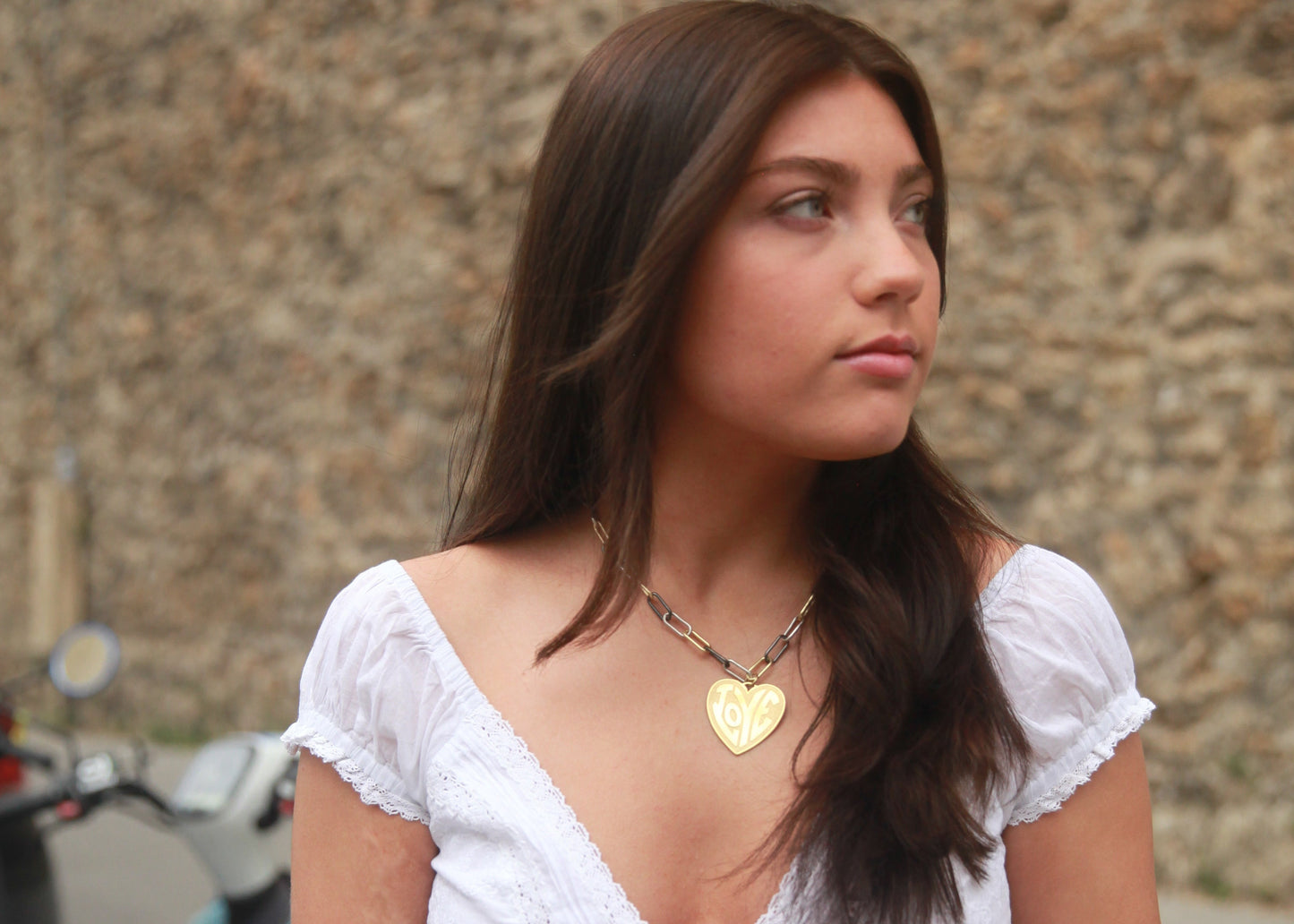 Multi-Color Paper Clip Chain Necklace- The Amour