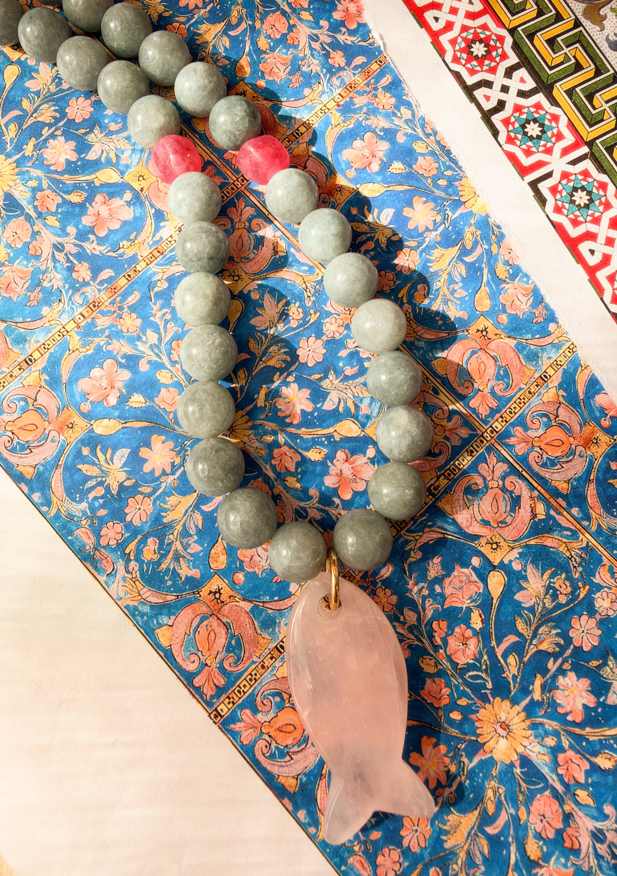 Naomi-Gemstone Fish Necklace