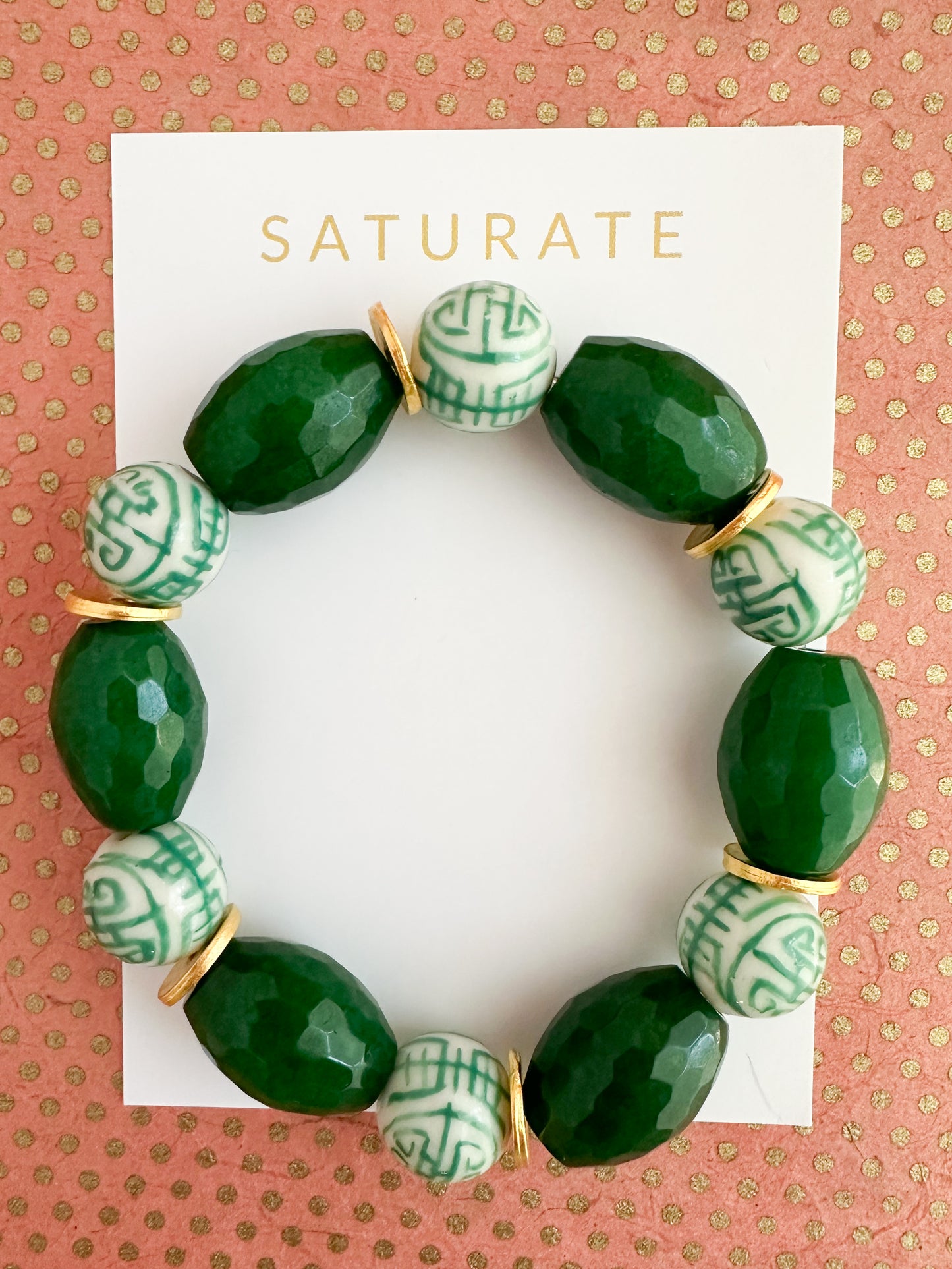 Green Jade Necklace with Barrels-Seneca