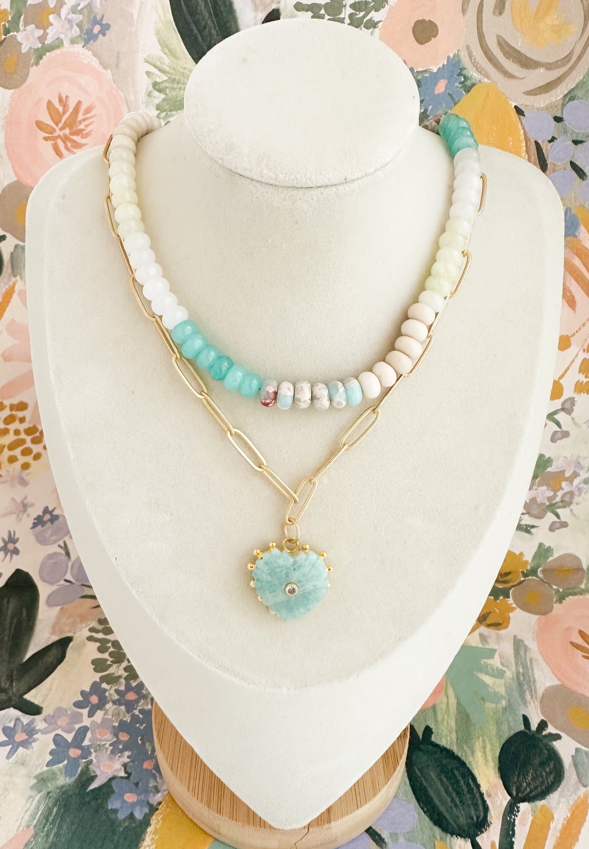 Gia-Amazonite Heart Necklace