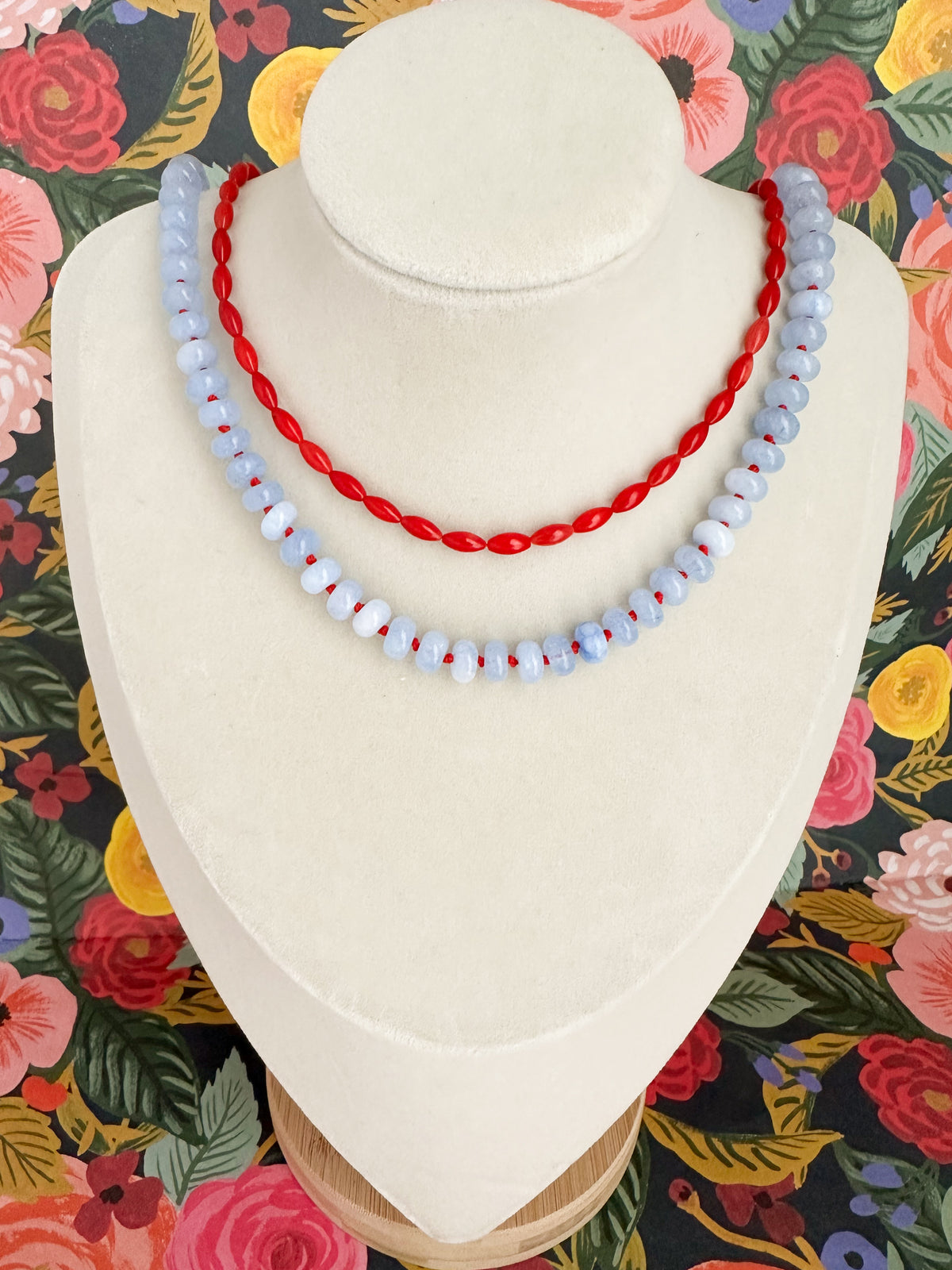 Ainsley-Silk Knotted Blue Necklace