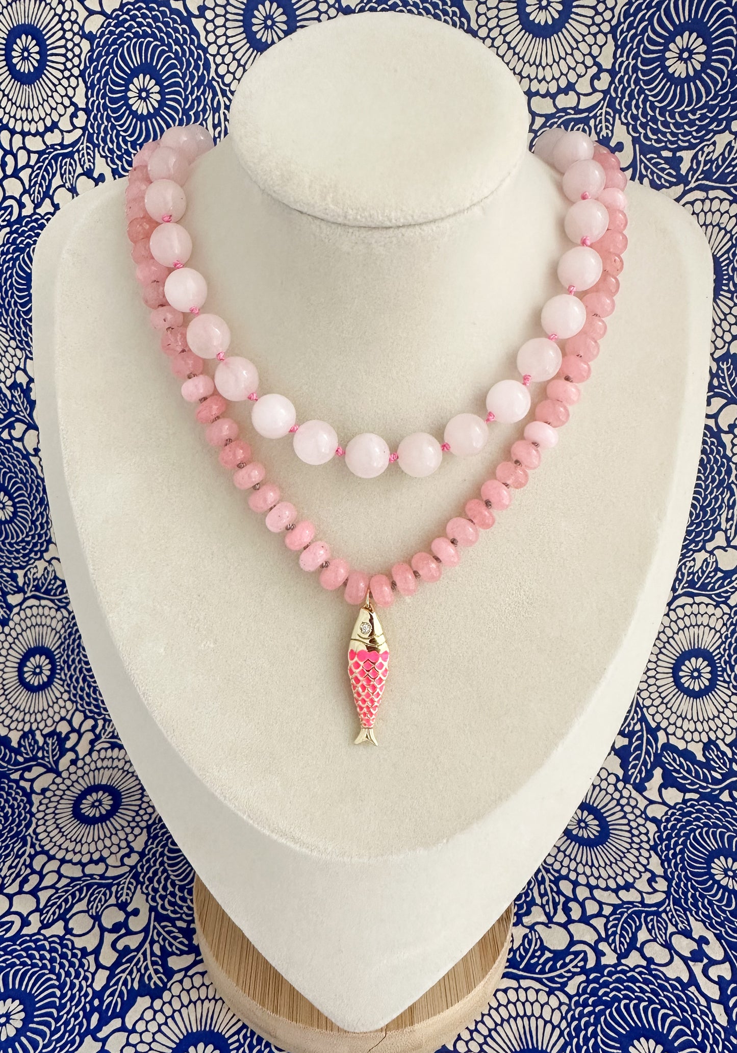 Bahia-Silk Knotted Fish Charm Necklace