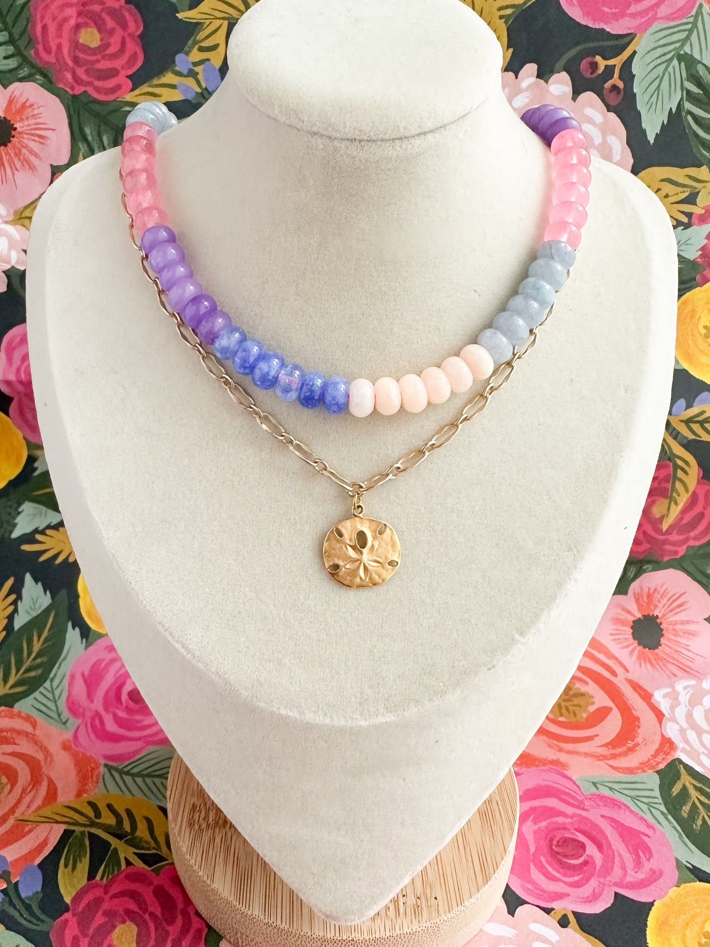 Gold Sand Dollar Necklace-Sandy