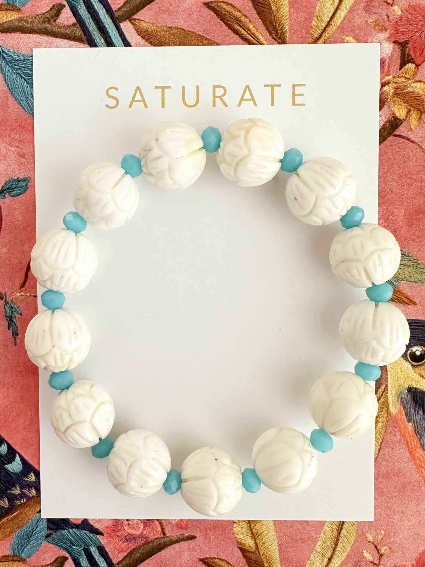Carved Coral Summer Bracelet-Delaney