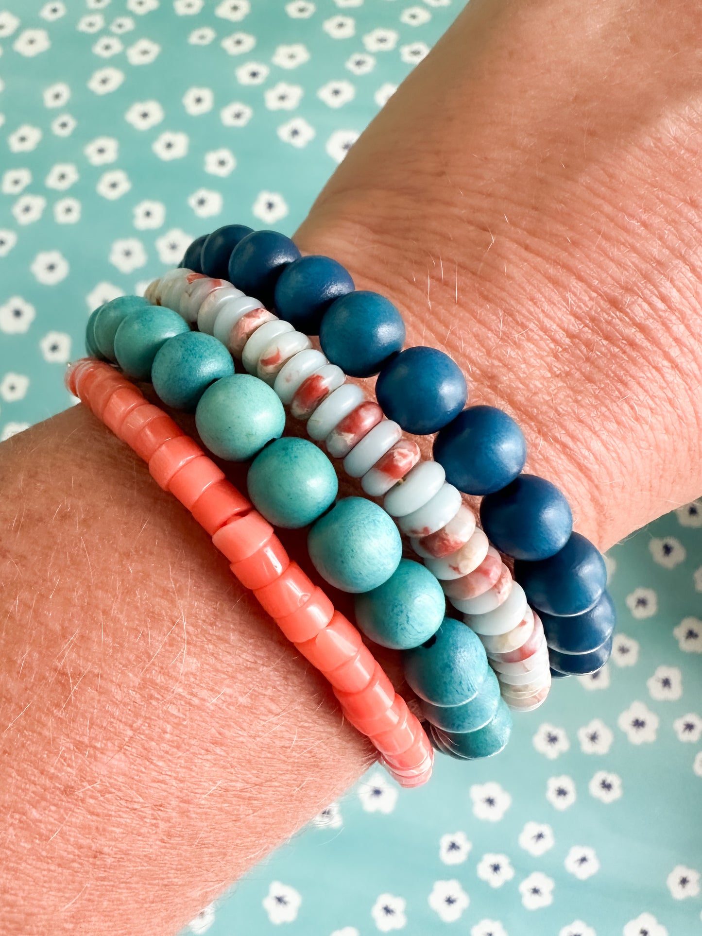 Orange and Blue Wraparound Bracelet-Lainey