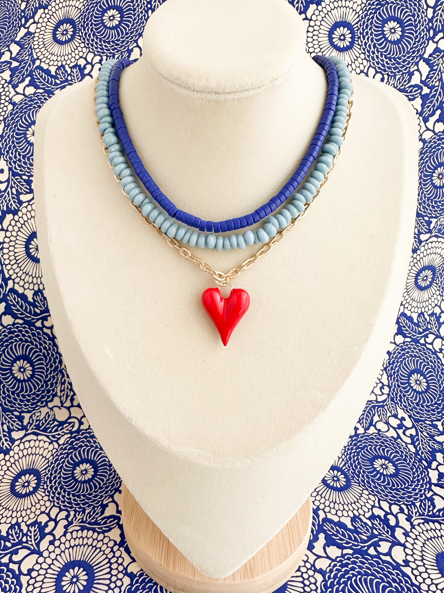 Red Heart Charm Necklace-Naomi