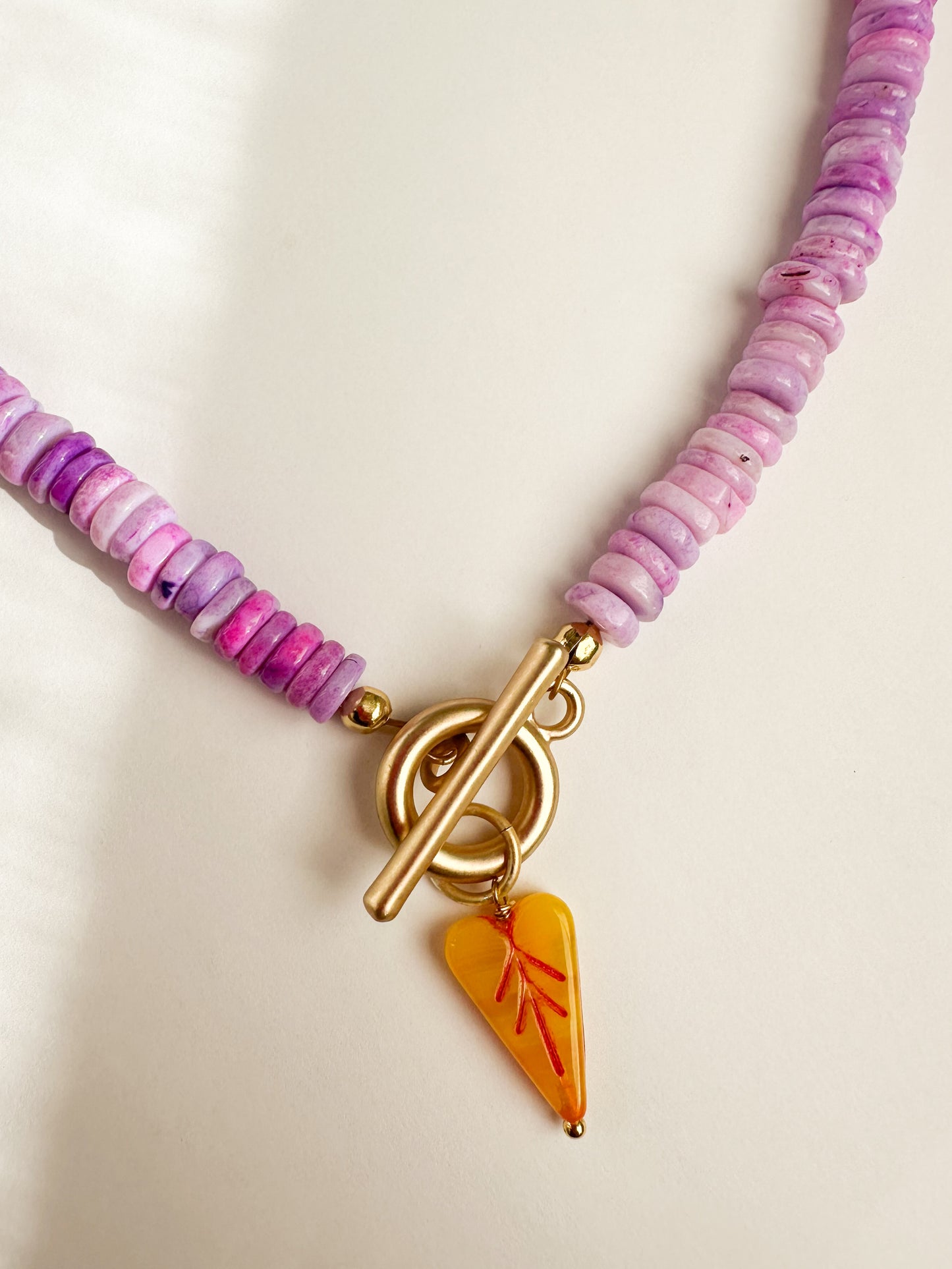 Aida Necklace-Lavender Pink Opal Beaded Necklace