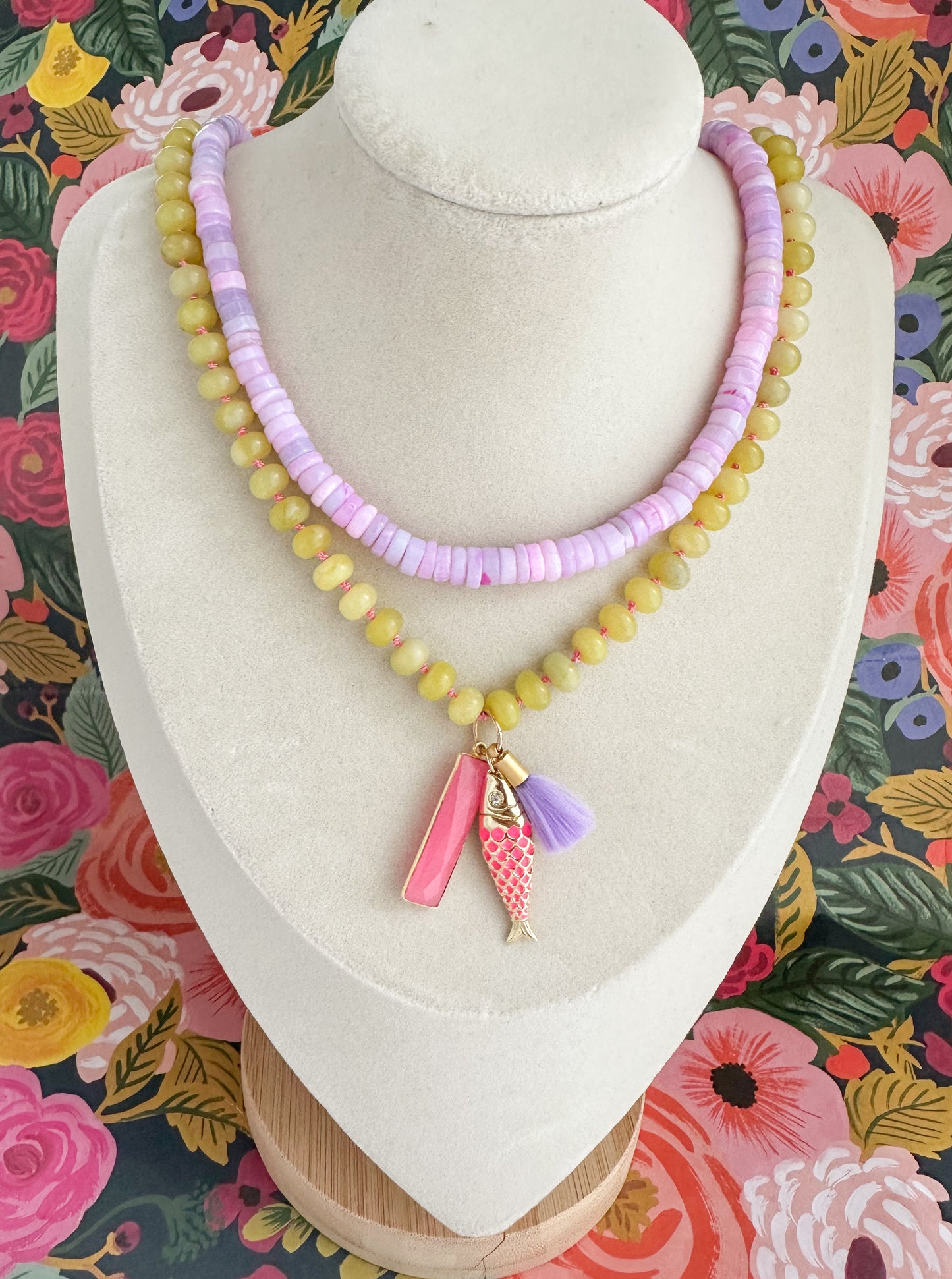 Bindi-Lavender Opal Necklace