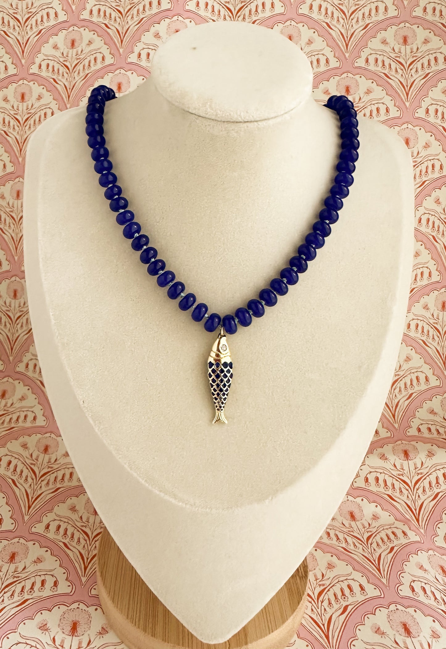 Pesce-Fish Charm Jade Necklace