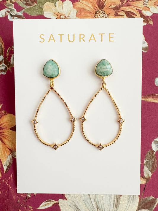 Lightweight Amazonite Earrings-Melissa