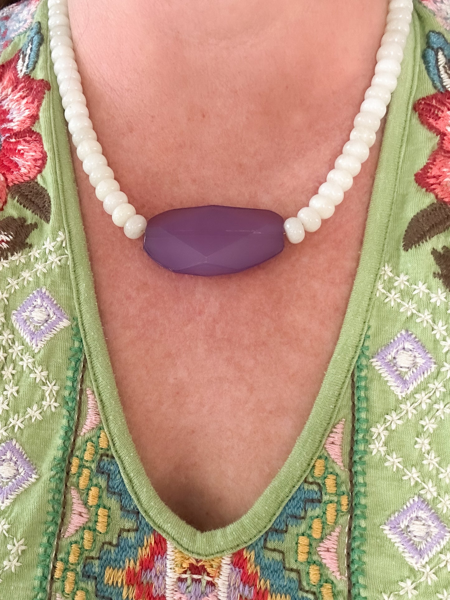 Chartreuse Jade Necklace-Maeve