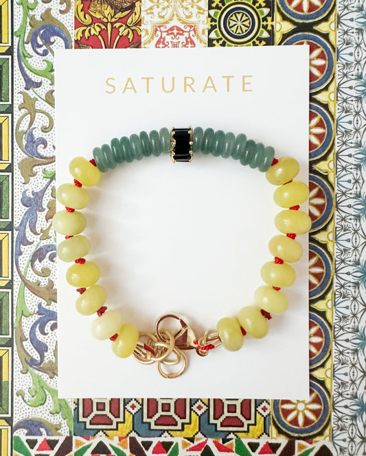Juliette-Lemon Jade Beaded Bracelet