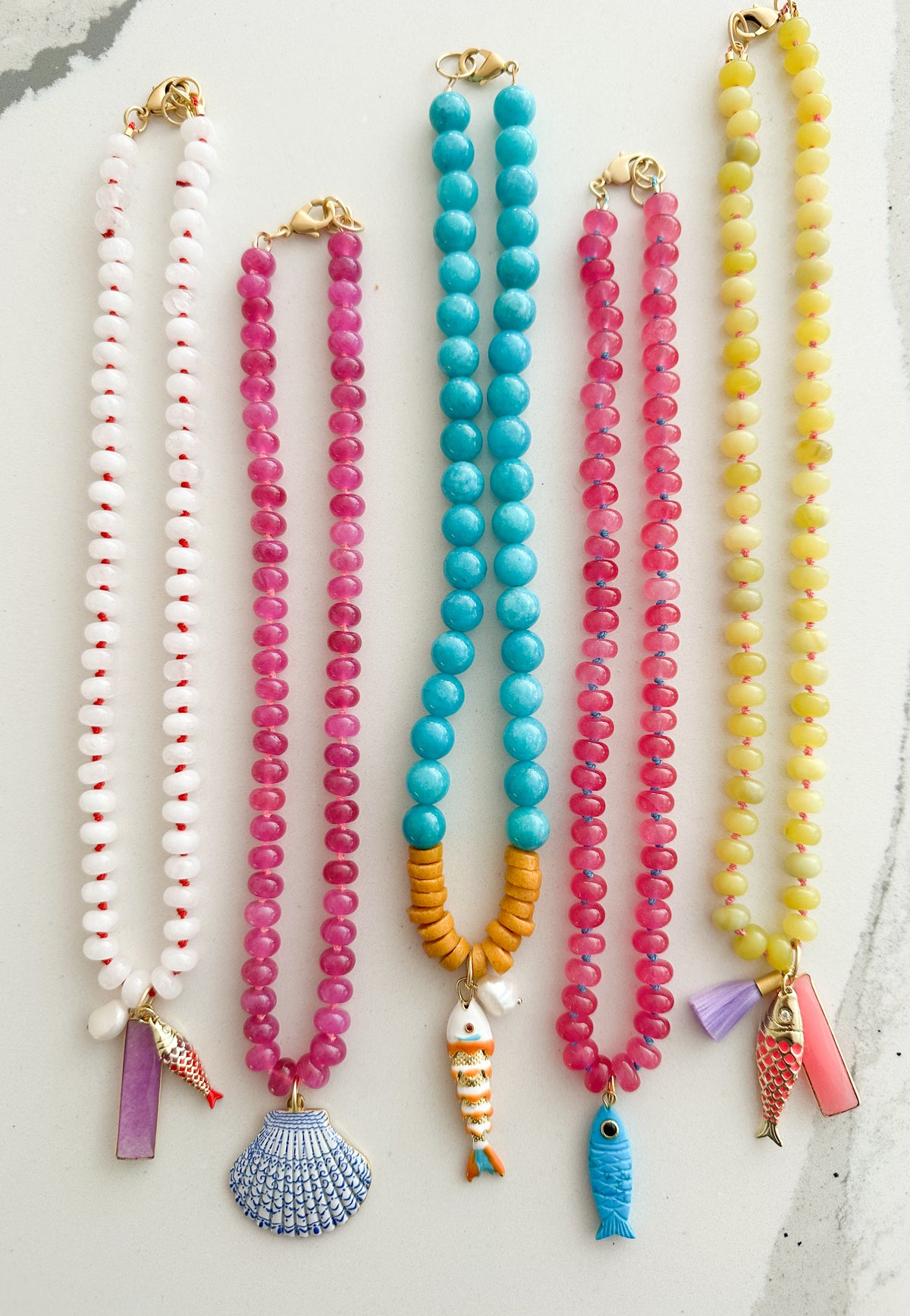 Carmen-Turquoise Fish Charm Necklace