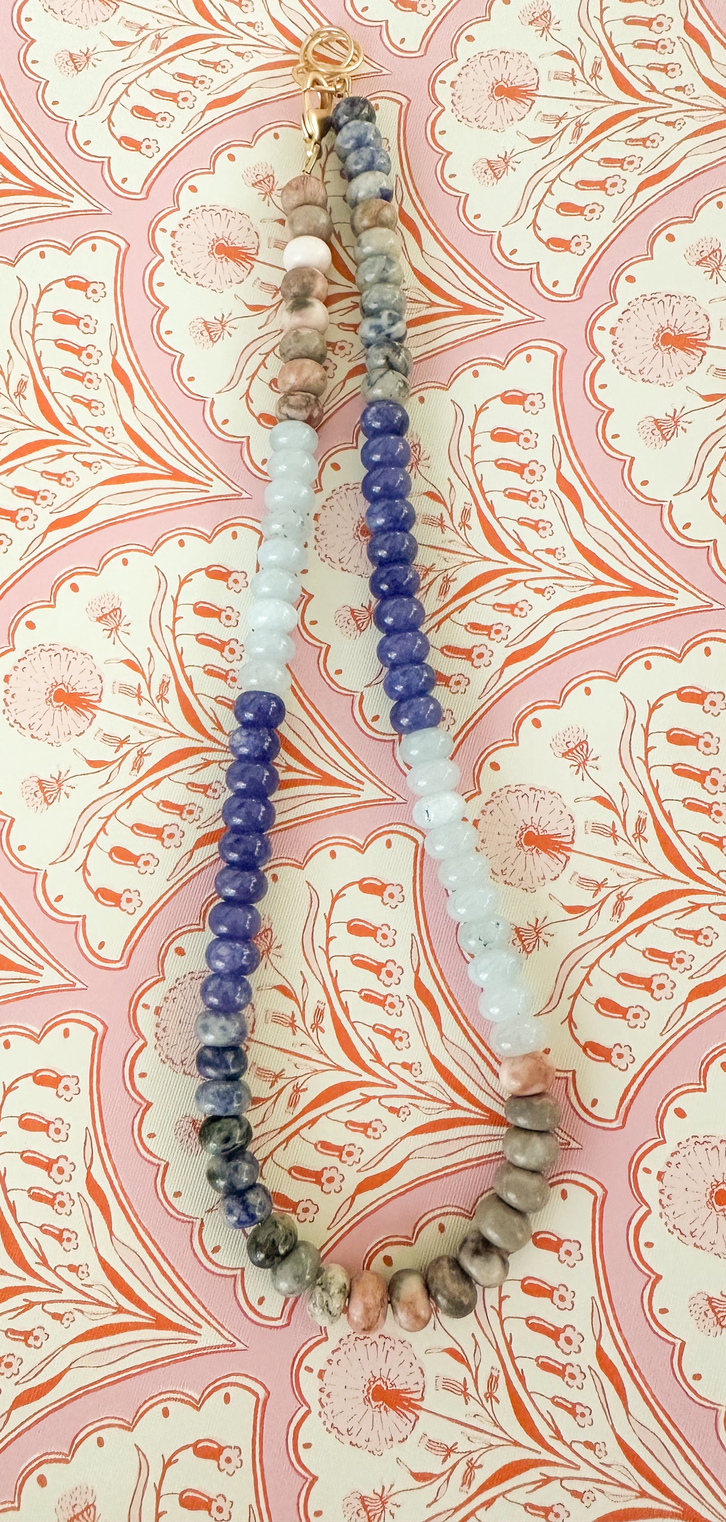 Hattie-Blue and Purple Jade Necklace