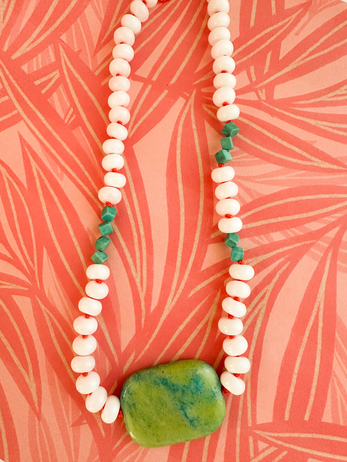 Micaela-Silk Knotted Jade Necklace