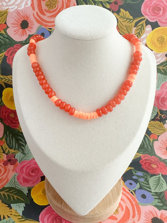 Orange Jade Necklace-Poppy