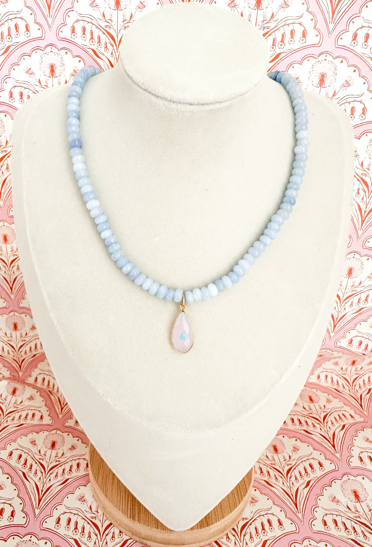 Sloane-Jade Necklace with Gemstone Pendant