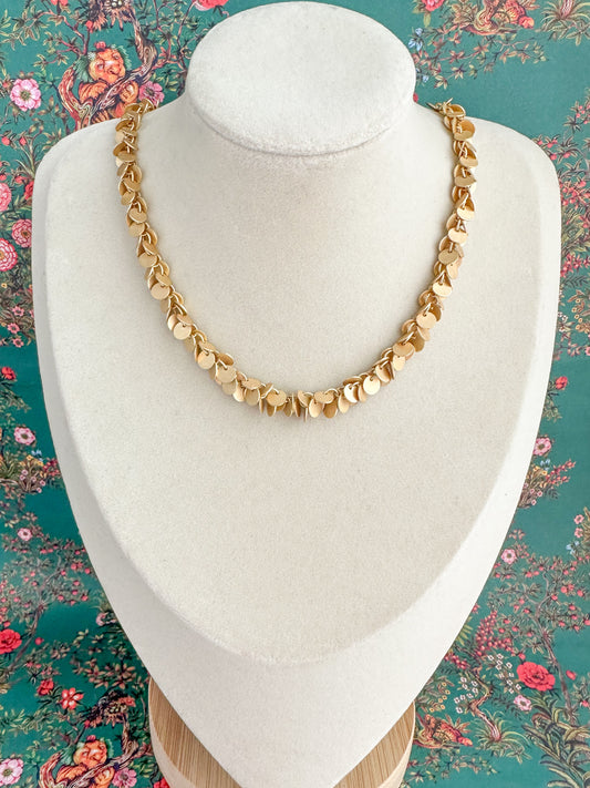 Nikki-Gold Disc Necklace