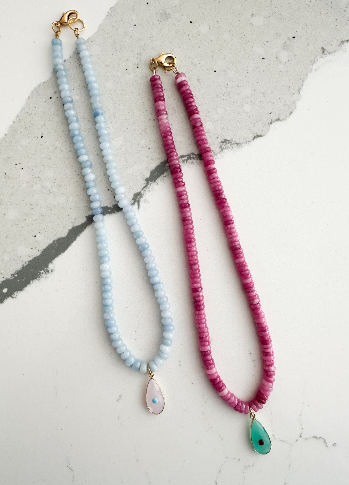 Sloane-Jade Necklace with Gemstone Pendant