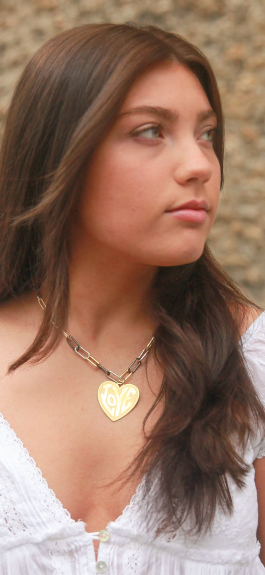 Amour-Multi-Color Paper Clip Chain Necklace