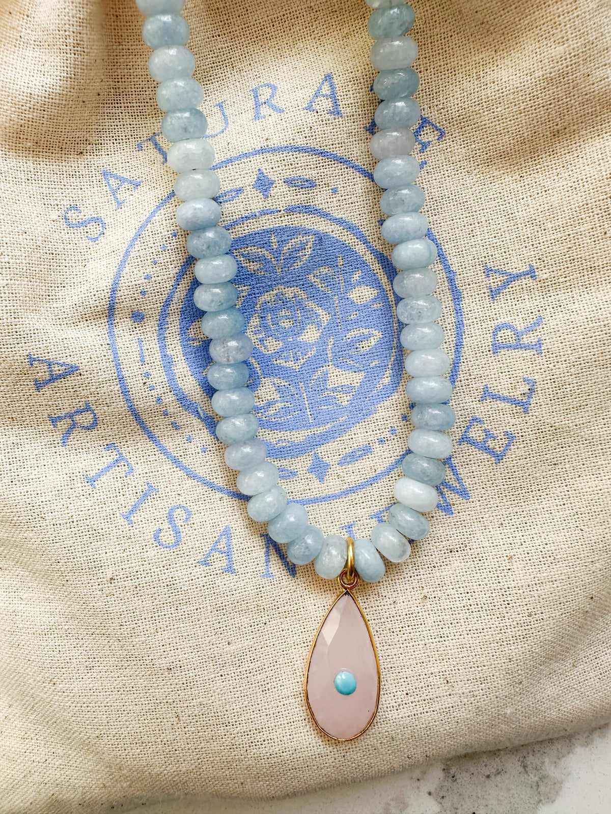 Sloane-Jade Necklace with Gemstone Pendant