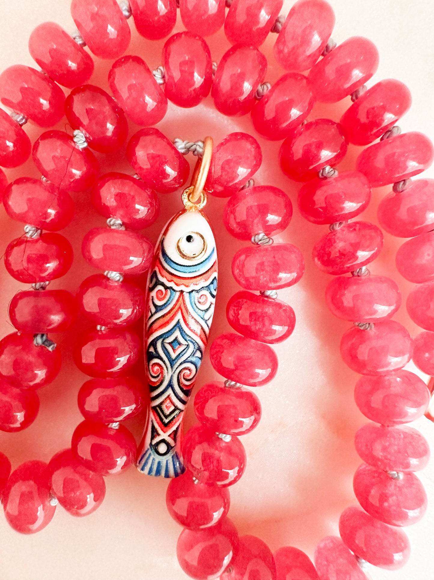 Tatiana-Jade Necklace with Fish Charm