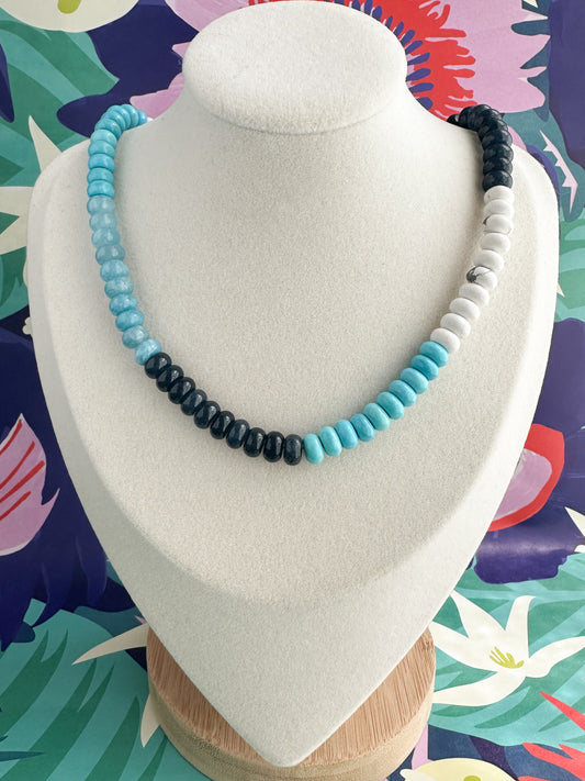 Blue and White Jade Necklace-Marlowe