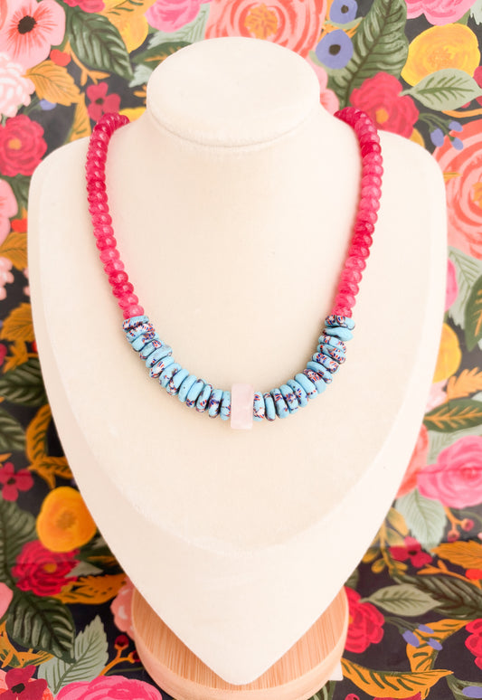 Delilah-Jade & African Krobo Beaded Necklace