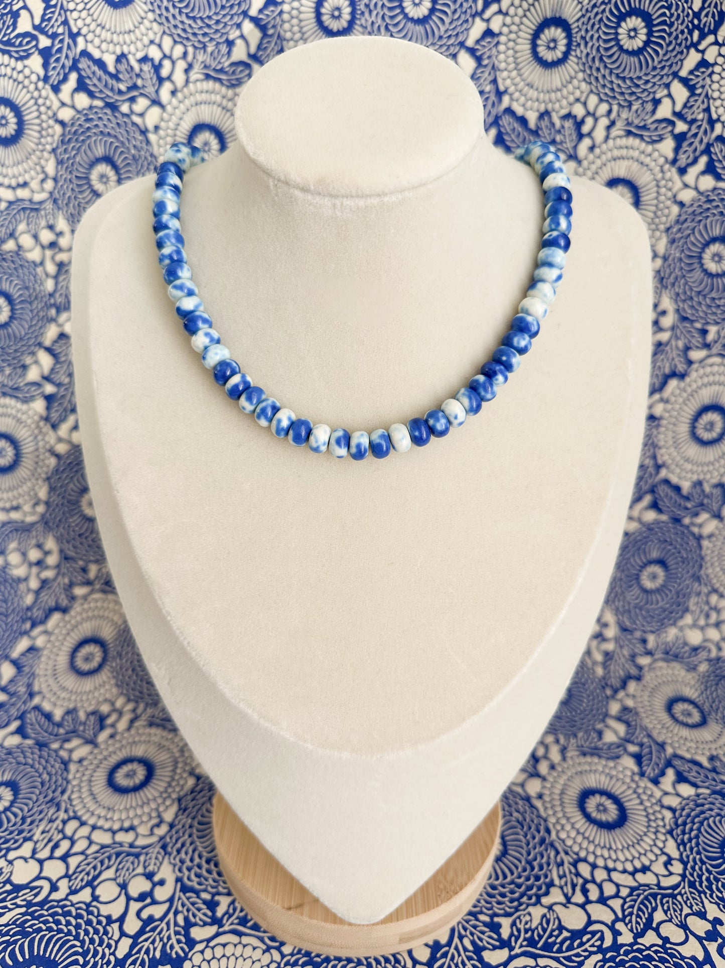 Jules-Blue and White Jasper Necklace