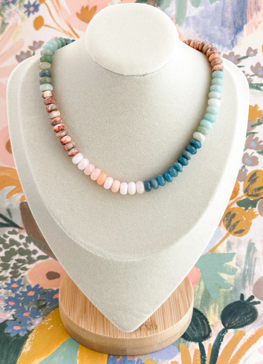 Multi-Color Jade Necklace-Mona