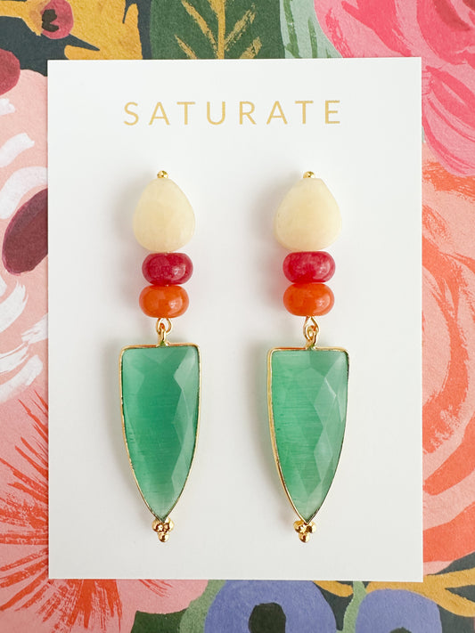 Multi-Color Gemstone Earrings-The Belinda