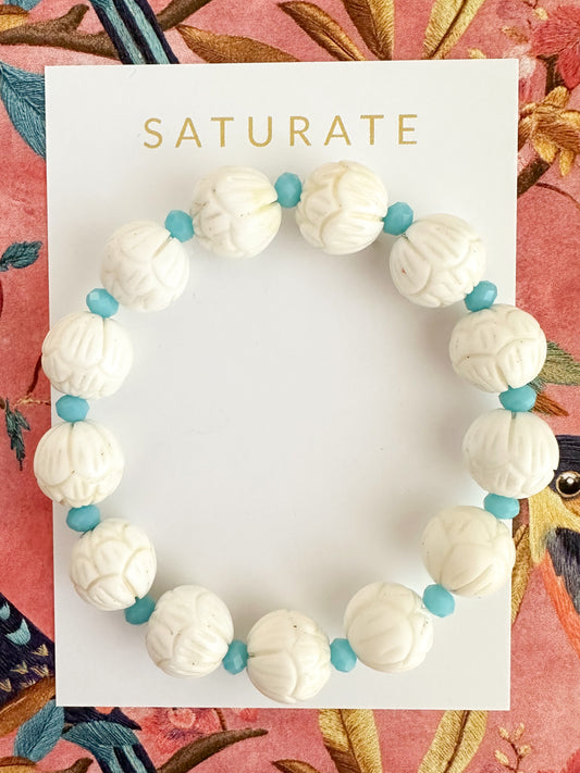 Carved Coral Summer Bracelet-Delaney
