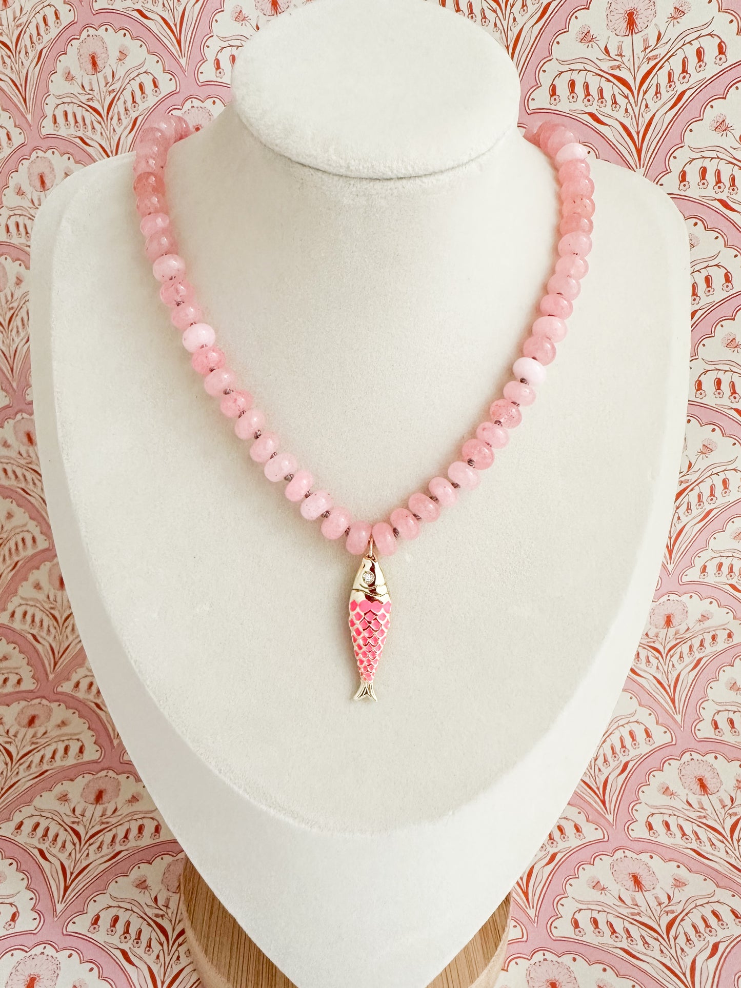 Bahia-Silk Knotted Fish Charm Necklace