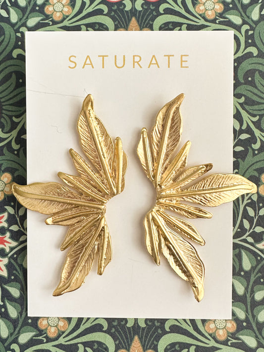 Gold Leaf Earrings-Belle