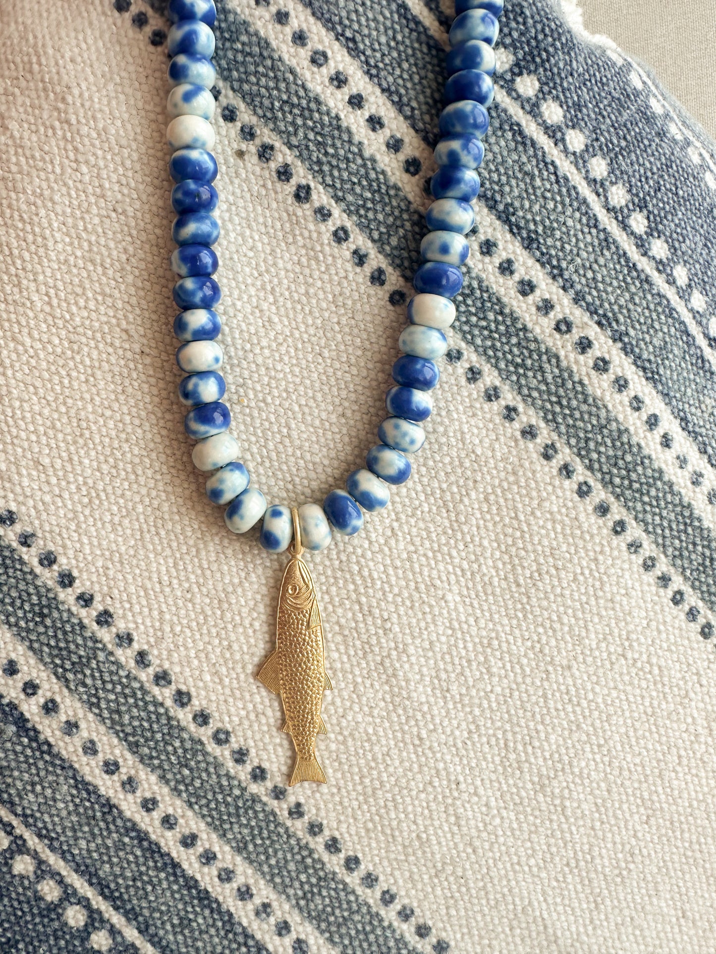 Jules-Blue and White Jasper Necklace
