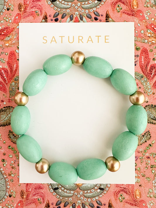 Blythe-Aqua Beaded Bracelet