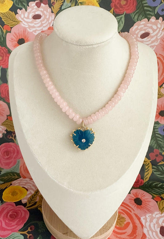 Gemma-Jade Necklace with Gemstone Heart