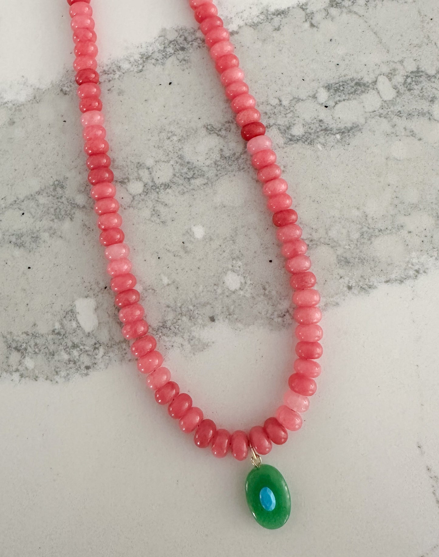 Sawyer-Pink Jade Necklace