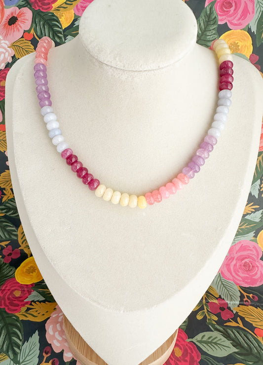 Hattie- Multi-Color Jade Necklace