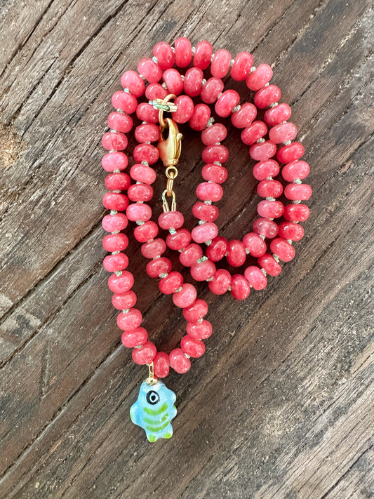 Laura-Silk-Knotted Fish Necklace