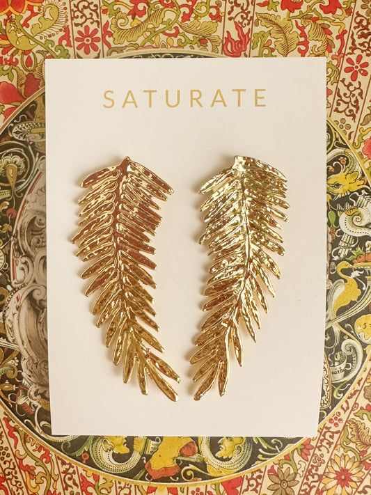 Gold Leaf Earrings-Kylie