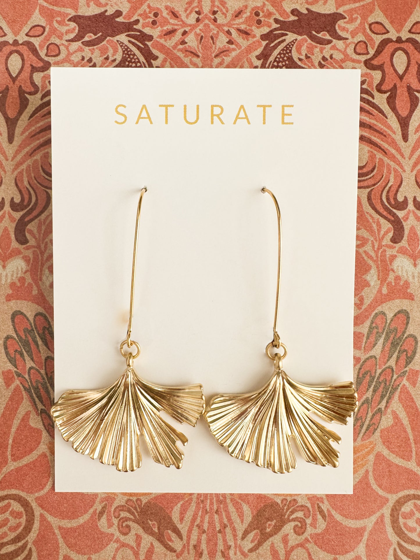 Anne-Gold Gingko Leaf Earrings
