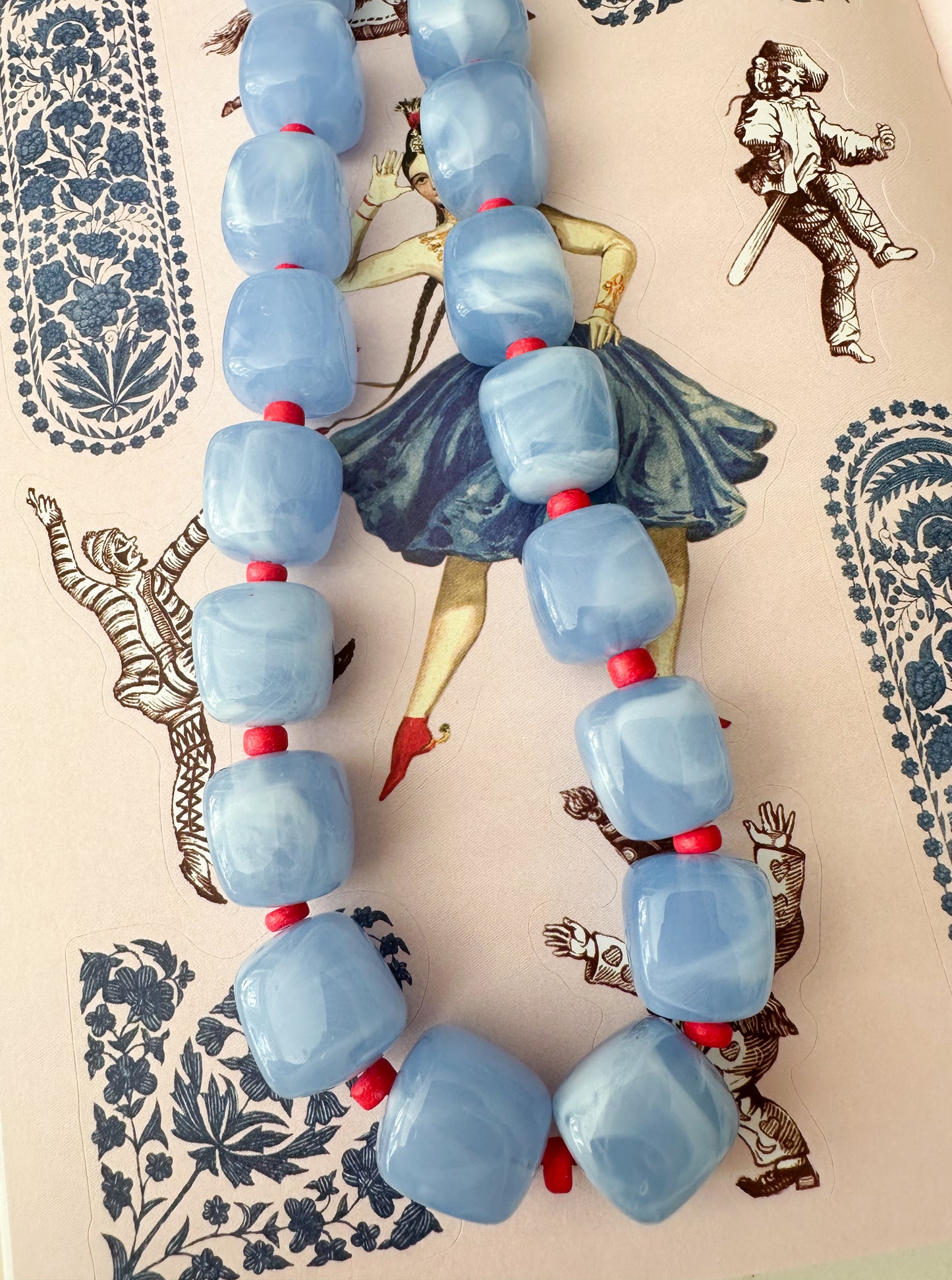 Paxton-Sky Blue Resin Necklace