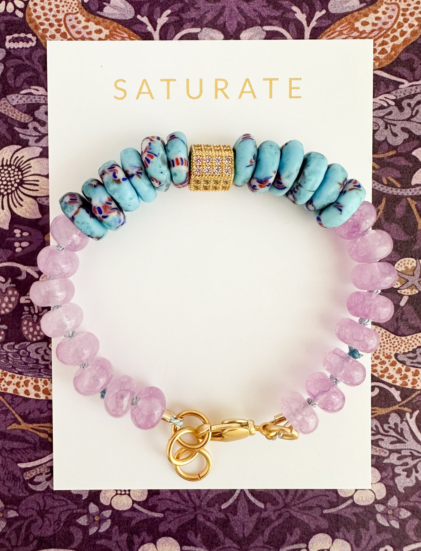 Gertrude-Lavender Jade Silk-Knotted Bracelet