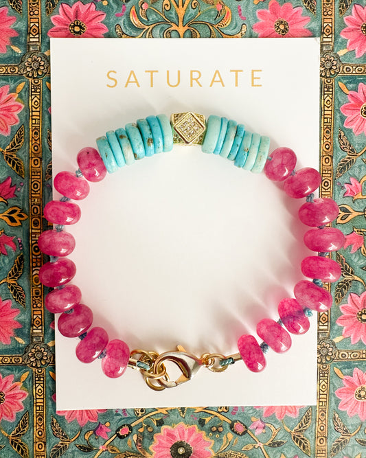 Heather- Fuchsia Silk Knotted Jade Bracelet