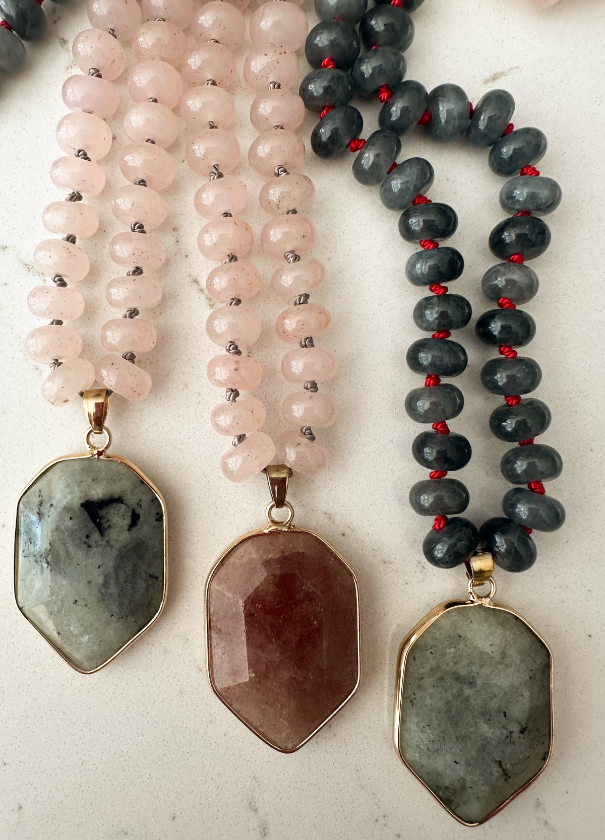 Greta-Necklace with Gemstone Pendant